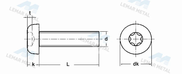 9 Torx Screw Round Head Bolt